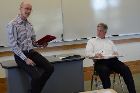 Richard Reams, associate director for Counseling Services, spoke at the last coalition meeting headed by David Tuttle, associate vice president for students affairs and dean of students. Photo by Jennie Ran.