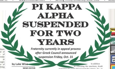Pi Kappa Alpha Suspended